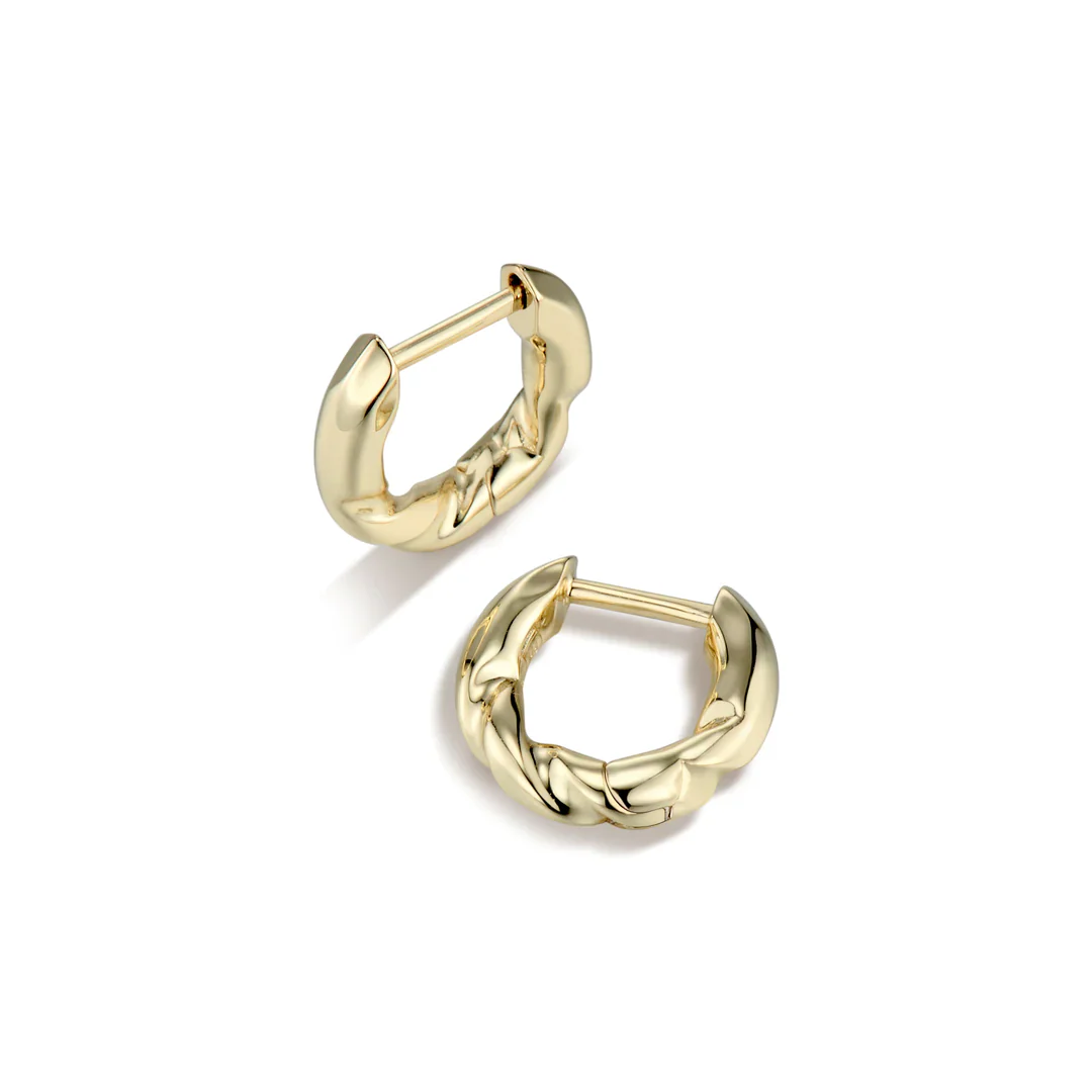 F + H Studios Drill Bit Huggies Earrings | Silver - Image 3